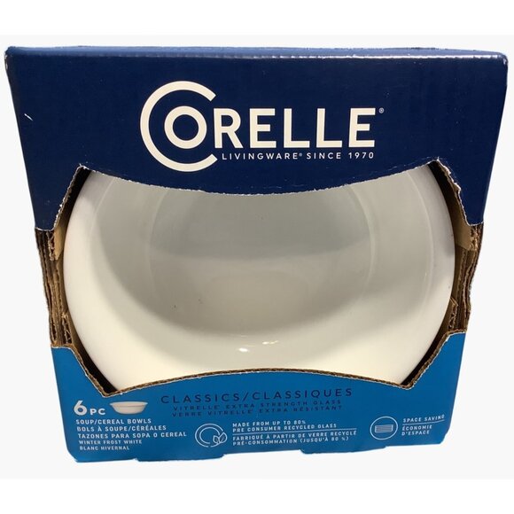 Corelle Classics 6-Piece Soup/Cereal Bowls 18 Ounce White - Picture 5 of 5